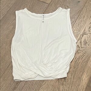 ALO Yoga White Twist Front Tank Top